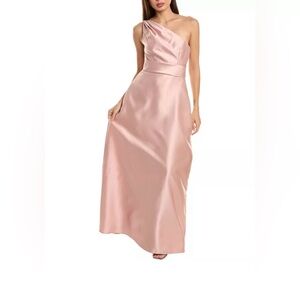 Alfred Sung One Shoulder Gown in Pearl Pink